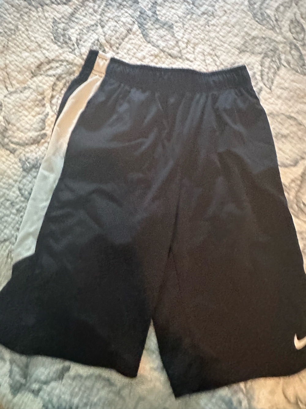 Nike Black Maxi Shorts with Cream Side Panel